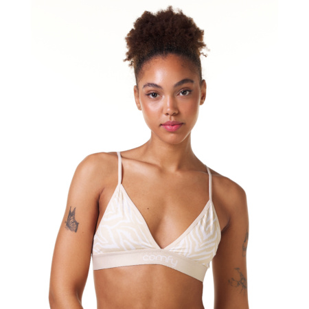 Beige Zebra Seamless Strap Bralette Performance